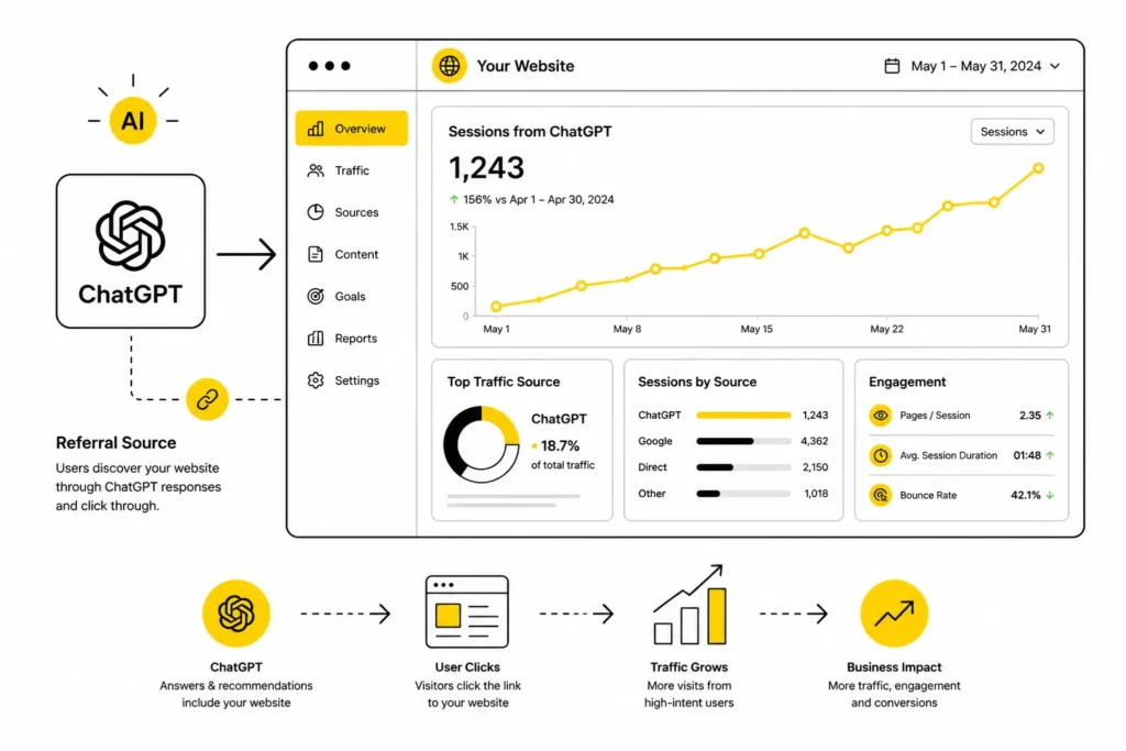 ChatGPT referral traffic in Google Analytics