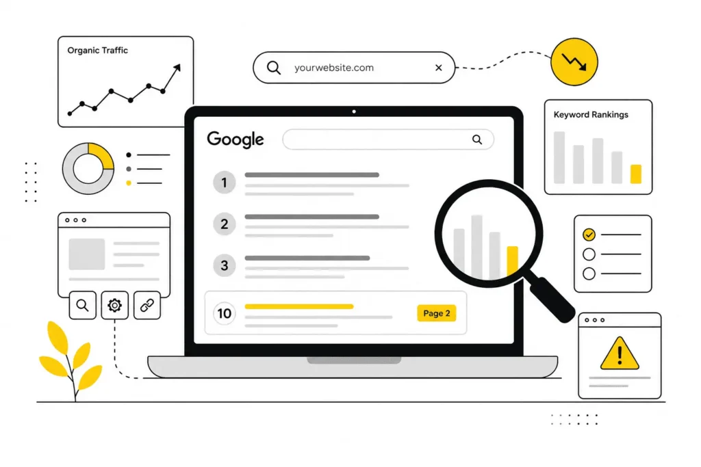 Website not ranking on Google shown in Google Search Console dashboard