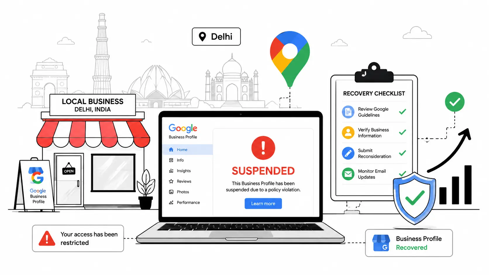 Google Business Profile suspended in Delhi recovery guide